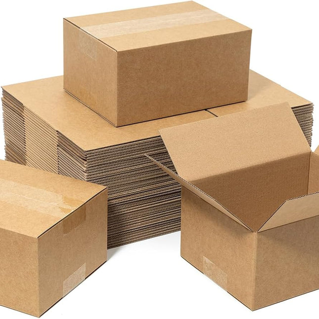 8 x 6 x 4 in Small Brown Corrugated Shipping Boxes, 50 Pack