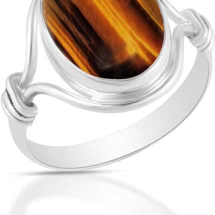 925 Sterling Silver Ring For Women & Girls Natural Gemstone Ring Sterling — Home & Lifestyle