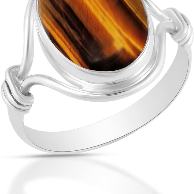 925 Sterling Silver Ring For Women & Girls Natural Gemstone Ring Sterling — Home & Lifestyle