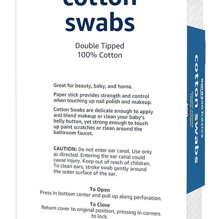Double-Tipped 100% Cotton Swabs for Personal Hygiene and Baby Care, 500 Count