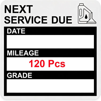 Static Cling Oil Change Windshield Reminder Stickers, 120 Pcs