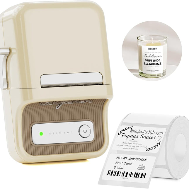 Portable Thermal Label Maker with 50x30mm White Labels