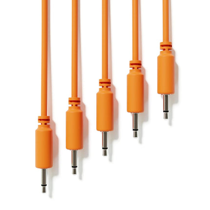5-Pack Orange Mono Modular Patch Cables, TS 3.5mm, 15 cm