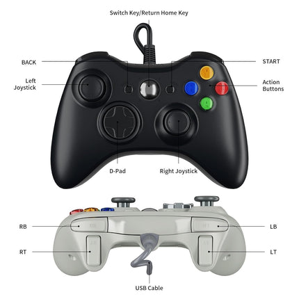 2 Pack Wired 360 Console & PC Game Controllers