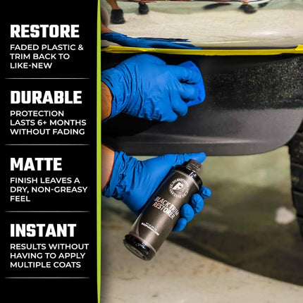 Black Trim Restorer 4oz Kit for Faded Plastic, Trim & Vinyl