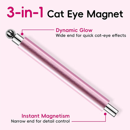 10-Piece Cat Eye Nail Magnet Set in Rose Gold