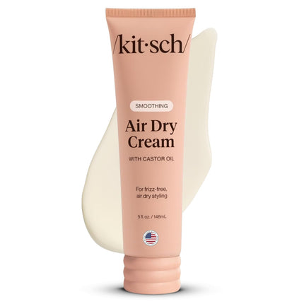 Smoothing Air Dry Hair Cream – Frizz Control Styling Cream with Castor Oil & Coconut Oil, 5 oz