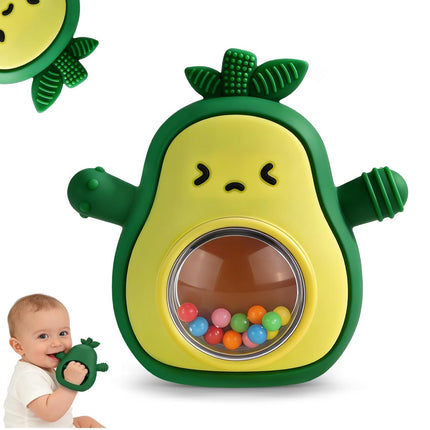 Baby Teething Silicone Hand Mitten Teether with Rattle