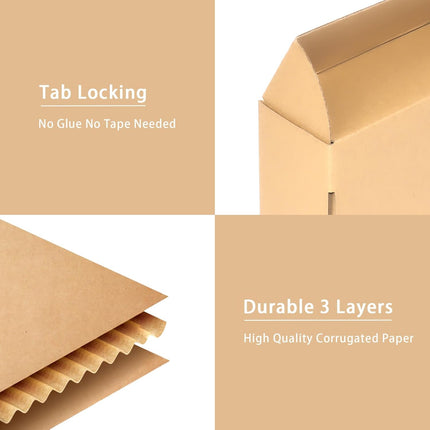 30 Pack 10x8x2 Brown Corrugated Shipping Boxes