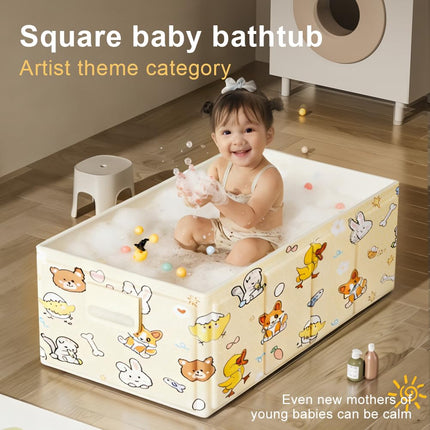 LittleNest NidoPequeño Foldable Baby Bathtub with Cute Animal Print, Portable Infant Bath Tub — Baby & Toddler
