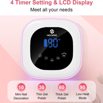 Cordless 80W Rechargeable UV LED Nail Lamp in White