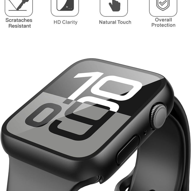 2-Pack Black Tempered Glass Smartwatch Case for 46mm Series 11 (2025) and Series 10