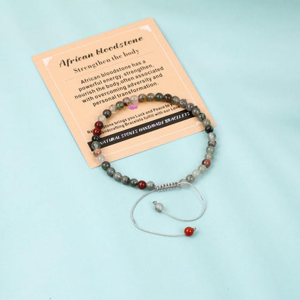 Beaded Macrame Gemstone Bracelet for Men and Women