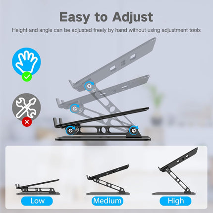 Adjustable Metal Foldable Laptop Stand for 10-15.6 Inch Laptops