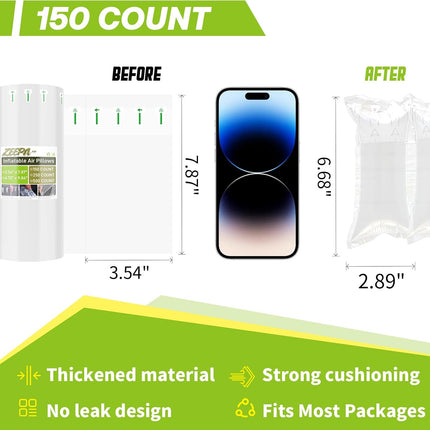 150 Count Packing Air Pillows for Shipping with Pump