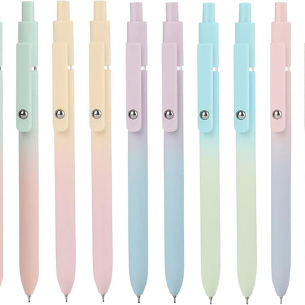Ddaowanx Gel Pens, 10 Pcs 0.7mm Quick Dry Black Ink Pens Fine Point Smooth Writing Pens, Cute Office School Supplies Gifts for Women (10 Pcs Gradient-Black Ink)