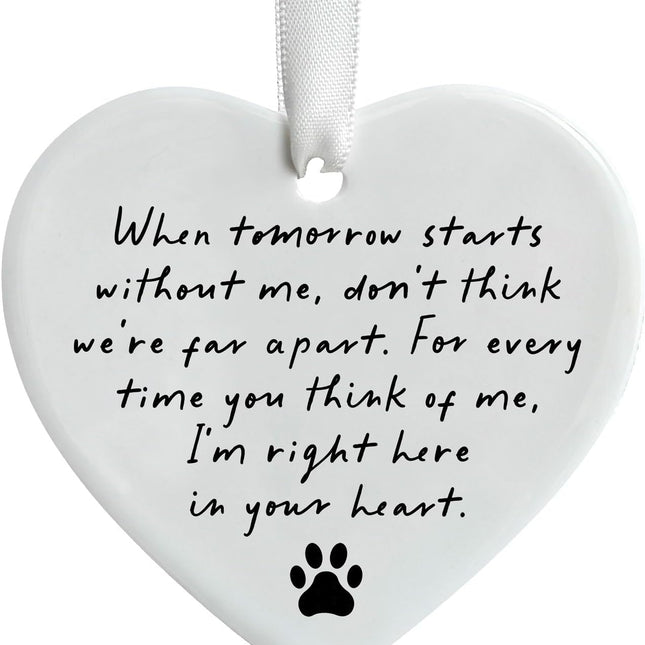 Pet Memorial Ceramic Heart Keepsake Ornament with Gift Box