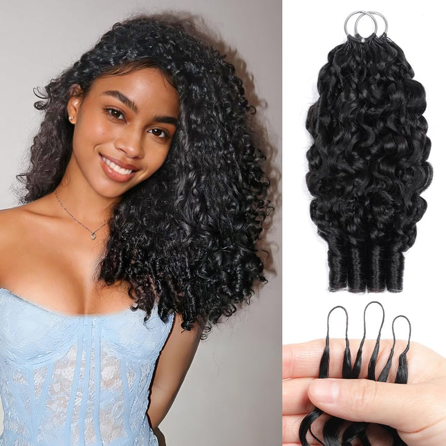 Human Crochet Hair Extensions 16 Inch Burmese Curly 1B#
