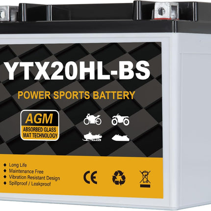 YTX20HL-BS 12V 18Ah 310CCA Sealed AGM Powersport Battery