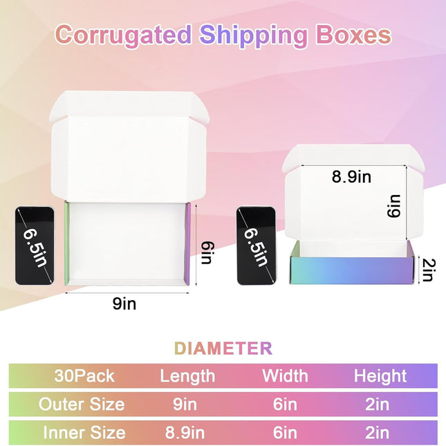 9x6x2 Shipping Box Mailers for Small Business