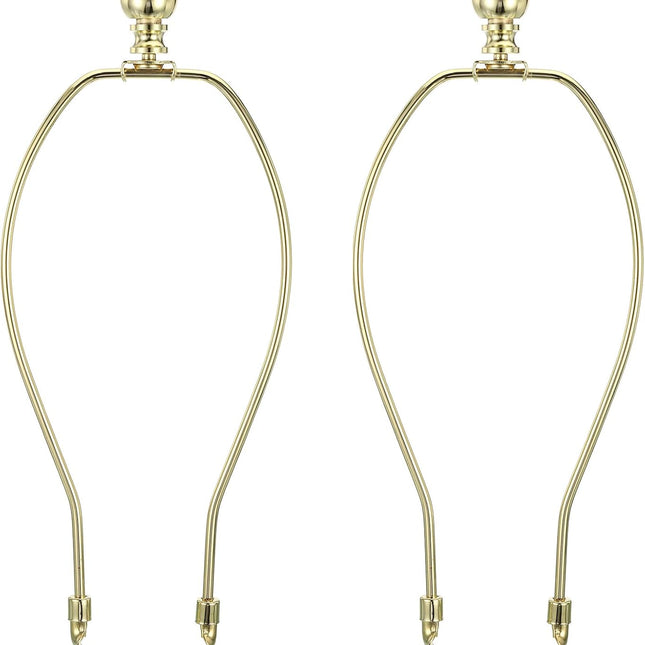 10.5 Inch Gold Tone Lamp Harp Kit with Finial, 2 Set