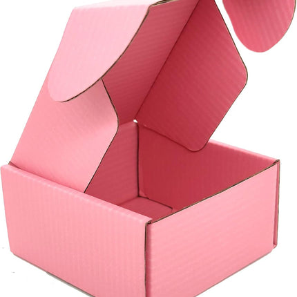 Small Pink 4x4x2 Inch Corrugated Mailer Boxes, Pack of 25