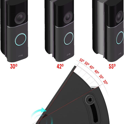 30°-55° Adjustable Angle Mount Bracket for Battery and Wired Video Doorbells