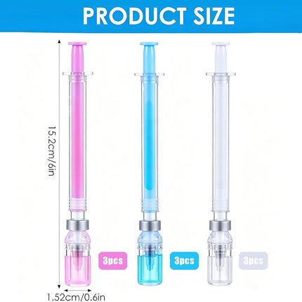 9-Pack Syringe-Shaped Gel Ink Ballpoint Pens