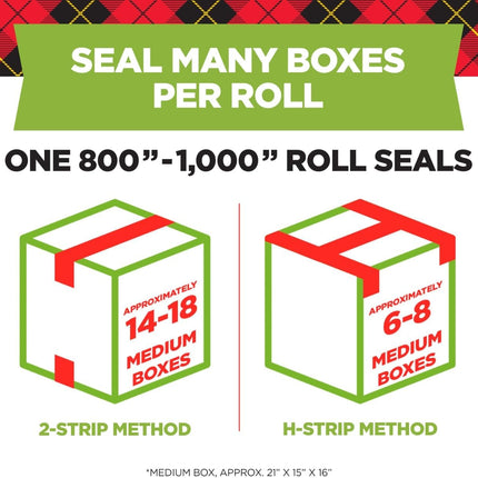 Sure Start Clear Packing Tape, Quiet Unwind, 1.88 in. x 22.2 yd., 6 Rolls with Dispensers
