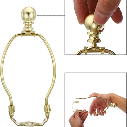 6 Inch Gold Tone Lamp Harp Kit with Finial