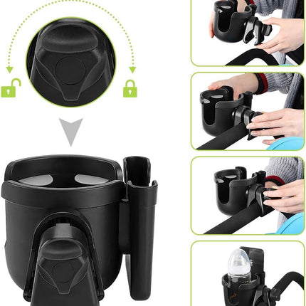 2-in-1 Stroller Cup Holder with Phone Holder
