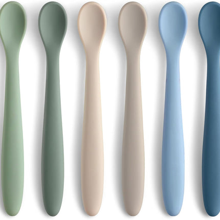 Silicone Baby Feeding Spoons, Soft-Tip First Stage Infant Training Spoons