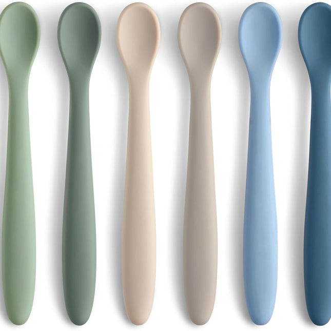 Silicone Baby Feeding Spoons, Soft-Tip First Stage Infant Training Spoons