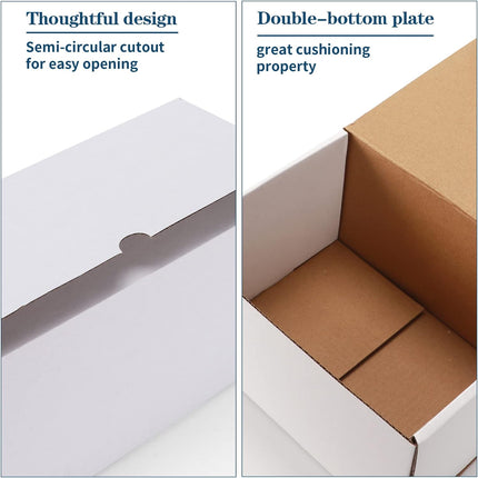 7x5x4 White Corrugated Shipping Boxes, Set of 50