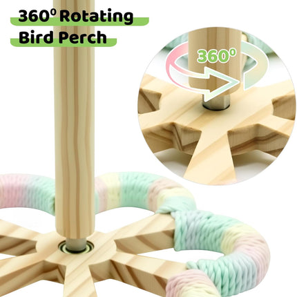 Parakeet Toy and Bird Perch with Rotating Stand