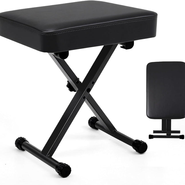 Adjustable Padded Keyboard Bench, Black