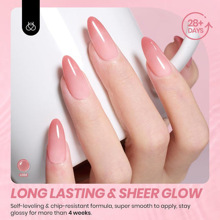 Nude Gel Nail Polish Set - 6 Sheer Neutral Colors