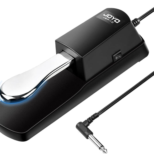 Universal Metal Sustain Pedal for Keyboard Piano with Polarity Switch and 5 ft Cable