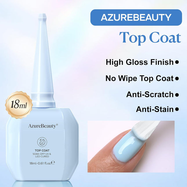 18ml No Wipe High Gloss Clear Gel Top Coat