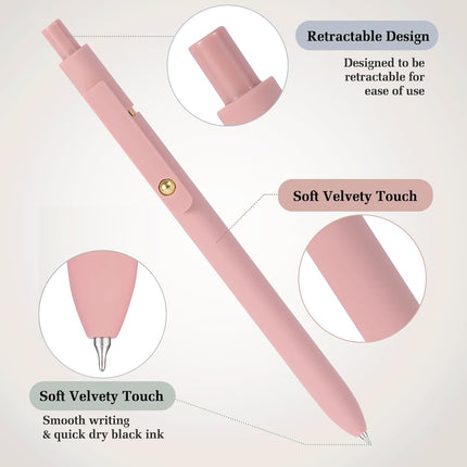 6-Piece 0.7mm Fine Point Black Ink Gel Pen Set