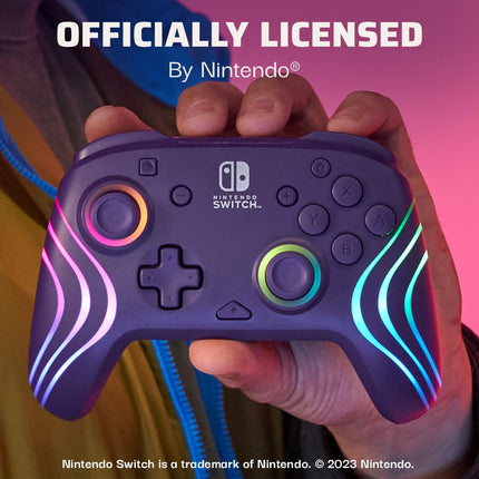 Purple Wireless Pro Controller with Custom RGB Lighting