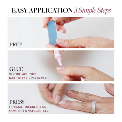 Bluebelle Short Almond Press-On Nails with Blue French Tips