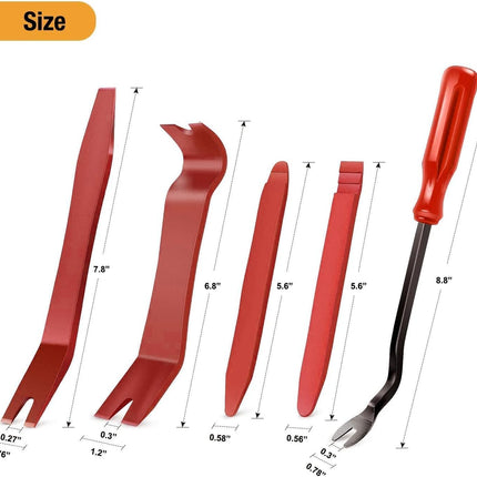 5-Piece Nylon Auto Trim Removal Tool Kit, Red