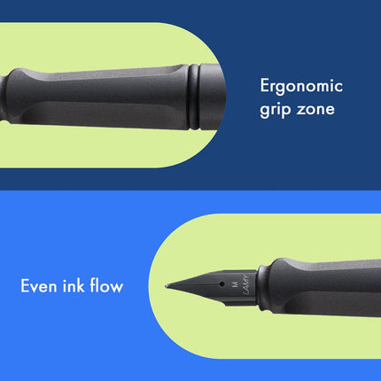 Safari Umbra Fine Nib Fountain Pen with Ergonomic Grip