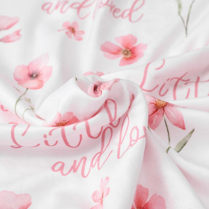Floral Baby Blankets for Girls - Super Soft Nursery Minky Blanket, Newborn Baby Blanket with Double Layer Dotted Backing, Pink Lightweight Bed Throw Blanket, 30 x 40 Inch