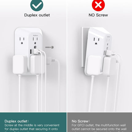 6-Outlet Extender Surge Protector with 4 USB Wall Charger Ports, 1800J