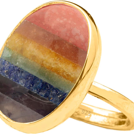 Oval Labradorite Ring in 24K Gold Vermeil Sterling Silver