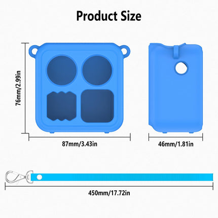Blue Silicone Cover for Mini 2024 Edition with Lanyard