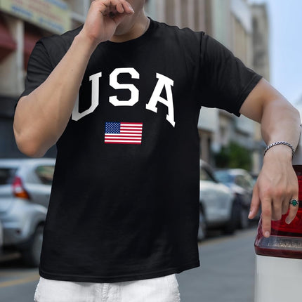 SourceToHome FuenteACasa USA Patriotic Graphic T Shirt Independence Day American Flag July Fourth — Home & Lifestyle