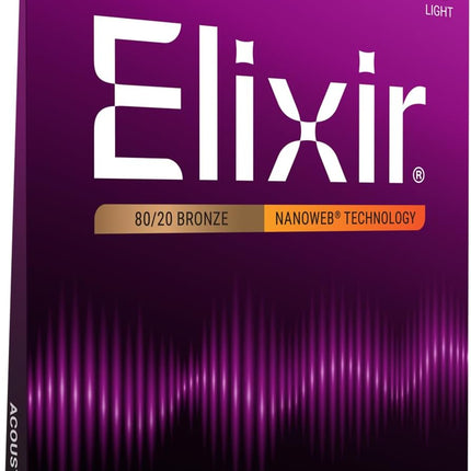 80/20 Bronze Acoustic Guitar Strings with Coated Long-Lasting Tone, Light 12-53